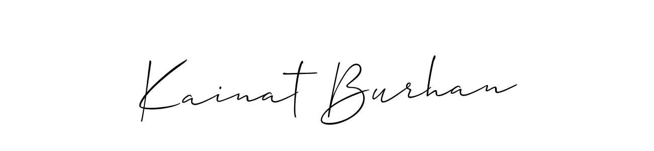 Also You can easily find your signature by using the search form. We will create Kainat Burhan name handwritten signature images for you free of cost using Allison_Script sign style. Kainat Burhan signature style 2 images and pictures png