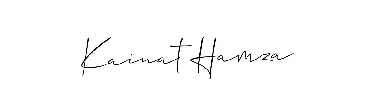 Also You can easily find your signature by using the search form. We will create Kainat Hamza name handwritten signature images for you free of cost using Allison_Script sign style. Kainat Hamza signature style 2 images and pictures png
