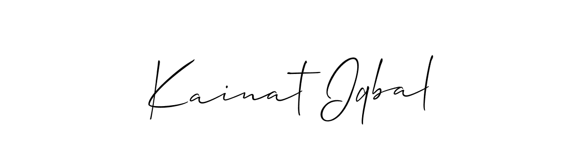 How to make Kainat Iqbal name signature. Use Allison_Script style for creating short signs online. This is the latest handwritten sign. Kainat Iqbal signature style 2 images and pictures png