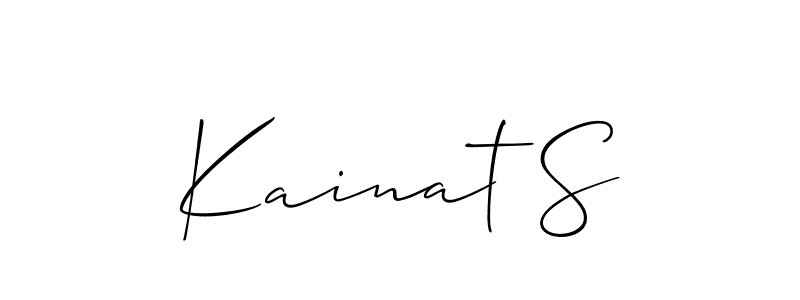 Make a beautiful signature design for name Kainat S. With this signature (Allison_Script) style, you can create a handwritten signature for free. Kainat S signature style 2 images and pictures png