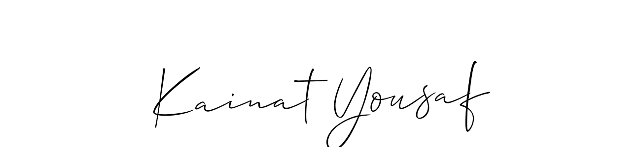 How to make Kainat Yousaf signature? Allison_Script is a professional autograph style. Create handwritten signature for Kainat Yousaf name. Kainat Yousaf signature style 2 images and pictures png