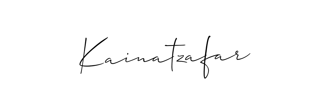 Create a beautiful signature design for name Kainatzafar. With this signature (Allison_Script) fonts, you can make a handwritten signature for free. Kainatzafar signature style 2 images and pictures png