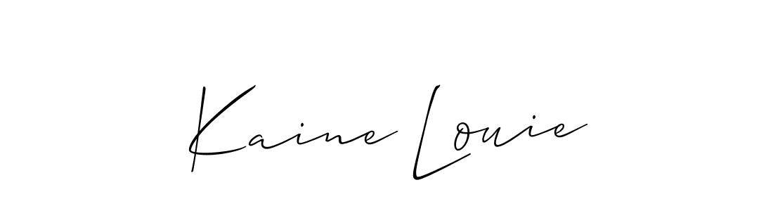 You should practise on your own different ways (Allison_Script) to write your name (Kaine Louie) in signature. don't let someone else do it for you. Kaine Louie signature style 2 images and pictures png