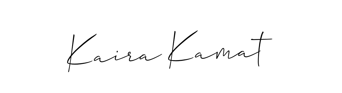 How to make Kaira Kamat name signature. Use Allison_Script style for creating short signs online. This is the latest handwritten sign. Kaira Kamat signature style 2 images and pictures png