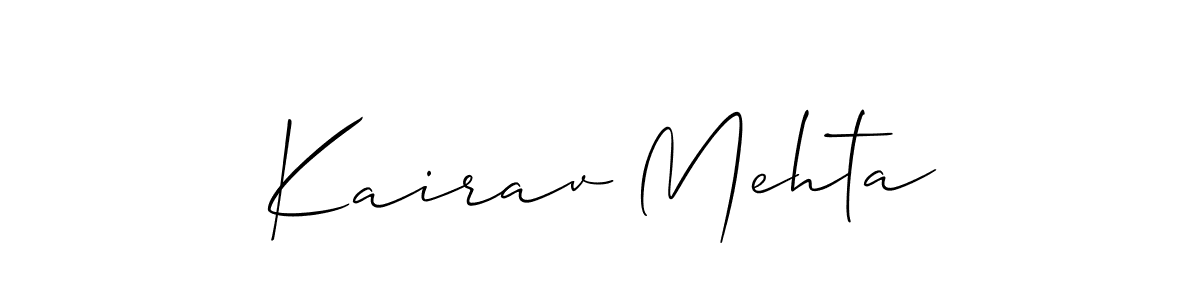 How to make Kairav Mehta signature? Allison_Script is a professional autograph style. Create handwritten signature for Kairav Mehta name. Kairav Mehta signature style 2 images and pictures png