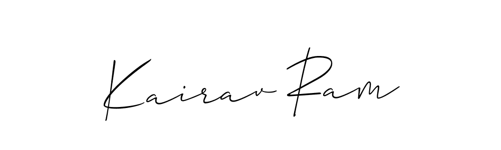if you are searching for the best signature style for your name Kairav Ram. so please give up your signature search. here we have designed multiple signature styles  using Allison_Script. Kairav Ram signature style 2 images and pictures png