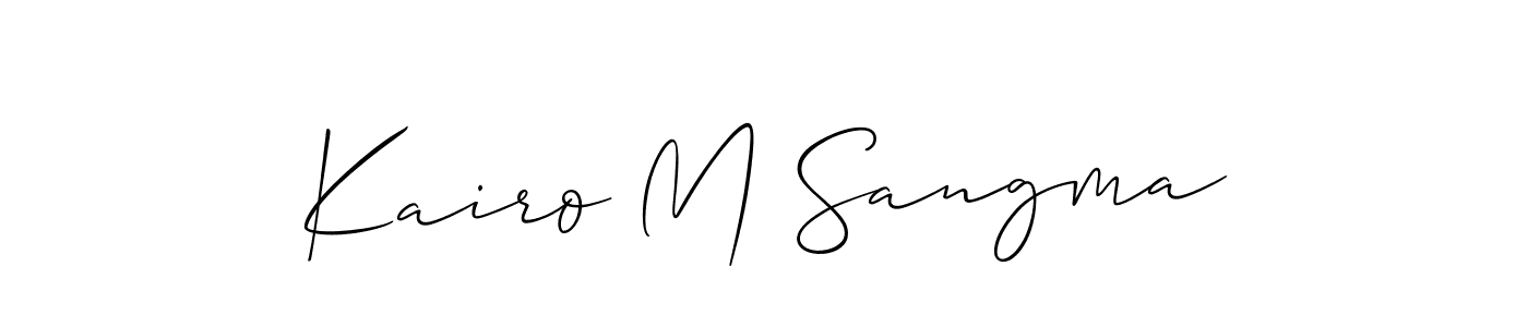 This is the best signature style for the Kairo M Sangma name. Also you like these signature font (Allison_Script). Mix name signature. Kairo M Sangma signature style 2 images and pictures png