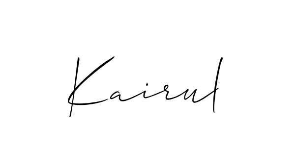 Use a signature maker to create a handwritten signature online. With this signature software, you can design (Allison_Script) your own signature for name Kairul. Kairul signature style 2 images and pictures png