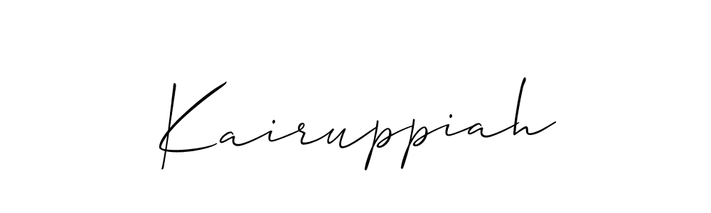This is the best signature style for the Kairuppiah name. Also you like these signature font (Allison_Script). Mix name signature. Kairuppiah signature style 2 images and pictures png