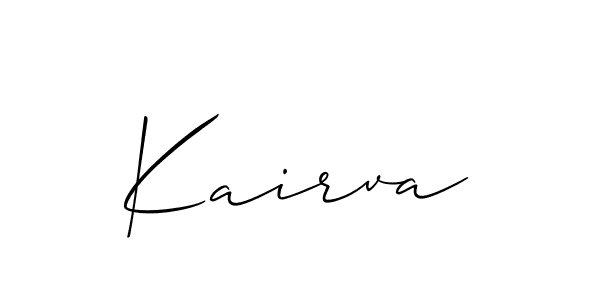 Use a signature maker to create a handwritten signature online. With this signature software, you can design (Allison_Script) your own signature for name Kairva. Kairva signature style 2 images and pictures png