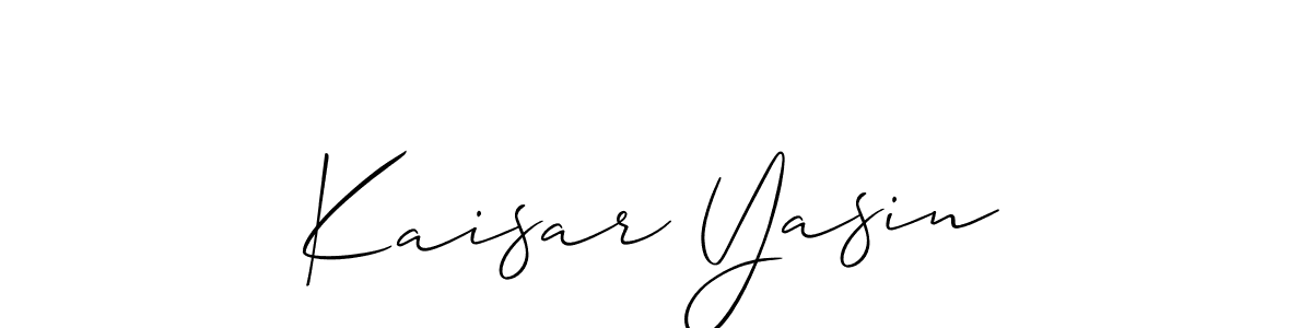 Make a beautiful signature design for name Kaisar Yasin. With this signature (Allison_Script) style, you can create a handwritten signature for free. Kaisar Yasin signature style 2 images and pictures png