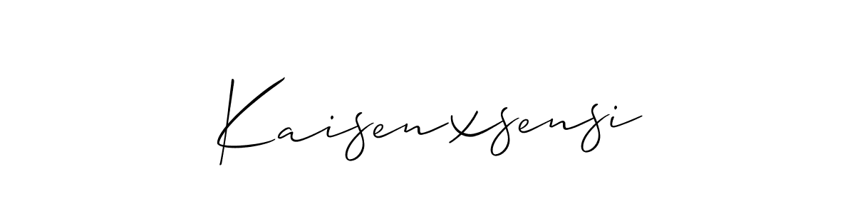 The best way (Allison_Script) to make a short signature is to pick only two or three words in your name. The name Kaisenxsensi include a total of six letters. For converting this name. Kaisenxsensi signature style 2 images and pictures png