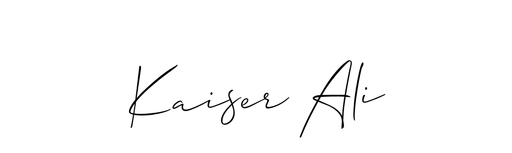 Use a signature maker to create a handwritten signature online. With this signature software, you can design (Allison_Script) your own signature for name Kaiser Ali. Kaiser Ali signature style 2 images and pictures png