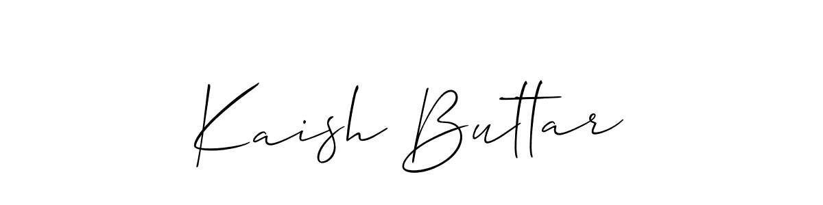 It looks lik you need a new signature style for name Kaish Buttar. Design unique handwritten (Allison_Script) signature with our free signature maker in just a few clicks. Kaish Buttar signature style 2 images and pictures png
