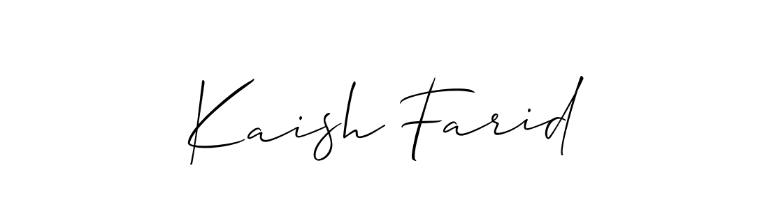 Create a beautiful signature design for name Kaish Farid. With this signature (Allison_Script) fonts, you can make a handwritten signature for free. Kaish Farid signature style 2 images and pictures png