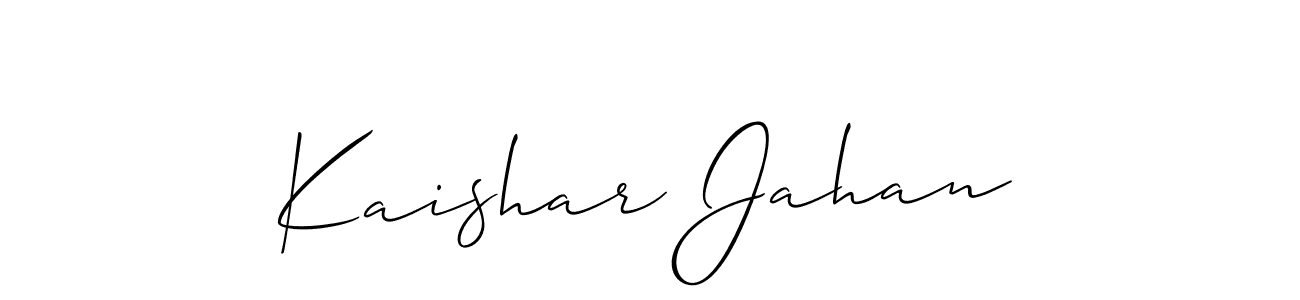 You should practise on your own different ways (Allison_Script) to write your name (Kaishar Jahan) in signature. don't let someone else do it for you. Kaishar Jahan signature style 2 images and pictures png