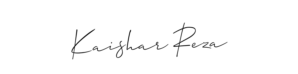 How to make Kaishar Reza name signature. Use Allison_Script style for creating short signs online. This is the latest handwritten sign. Kaishar Reza signature style 2 images and pictures png