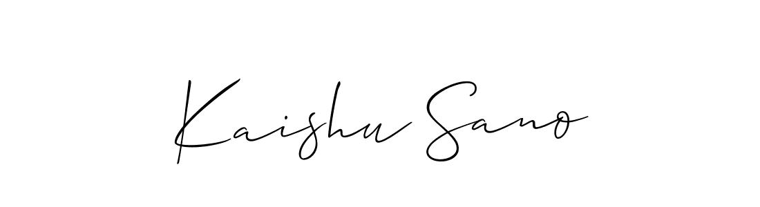 Use a signature maker to create a handwritten signature online. With this signature software, you can design (Allison_Script) your own signature for name Kaishu Sano. Kaishu Sano signature style 2 images and pictures png