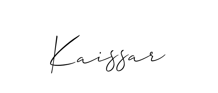 if you are searching for the best signature style for your name Kaissar. so please give up your signature search. here we have designed multiple signature styles  using Allison_Script. Kaissar signature style 2 images and pictures png