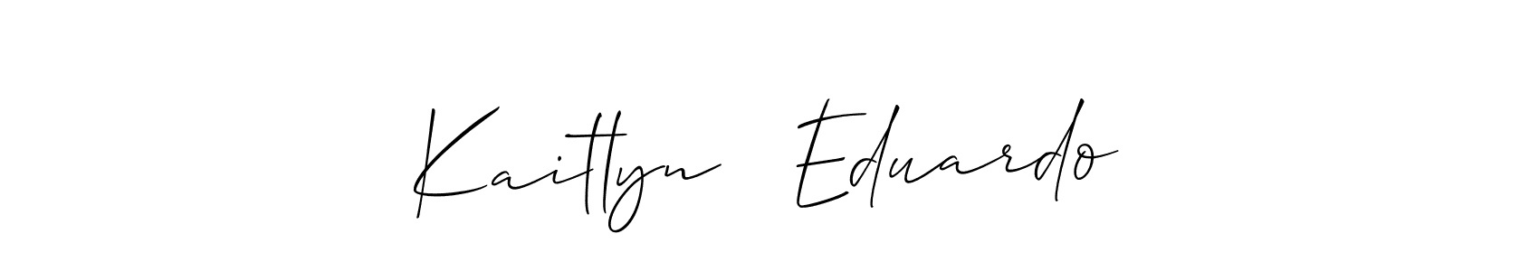 This is the best signature style for the Kaitlyn   Eduardo name. Also you like these signature font (Allison_Script). Mix name signature. Kaitlyn   Eduardo signature style 2 images and pictures png