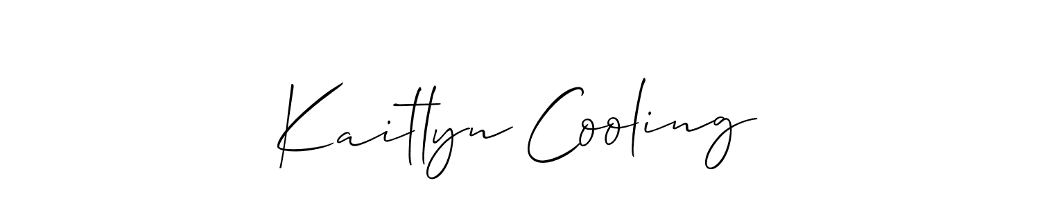 The best way (Allison_Script) to make a short signature is to pick only two or three words in your name. The name Kaitlyn Cooling include a total of six letters. For converting this name. Kaitlyn Cooling signature style 2 images and pictures png