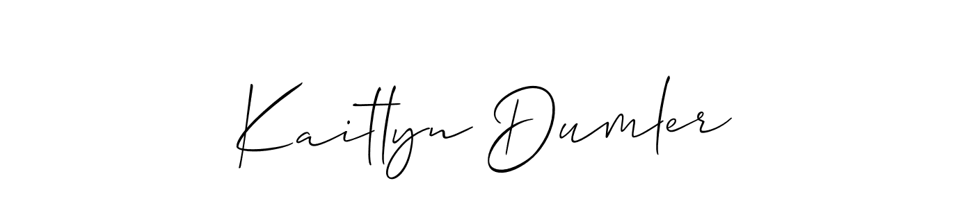 The best way (Allison_Script) to make a short signature is to pick only two or three words in your name. The name Kaitlyn Dumler include a total of six letters. For converting this name. Kaitlyn Dumler signature style 2 images and pictures png