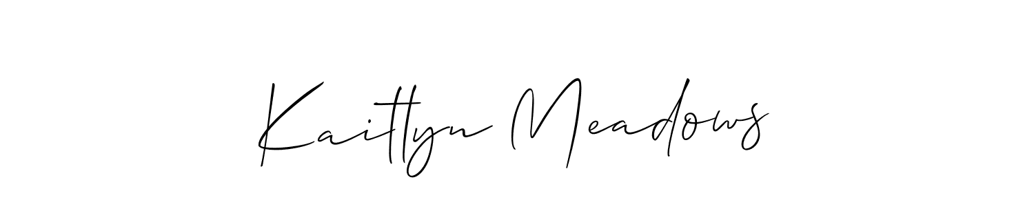 Create a beautiful signature design for name Kaitlyn Meadows. With this signature (Allison_Script) fonts, you can make a handwritten signature for free. Kaitlyn Meadows signature style 2 images and pictures png