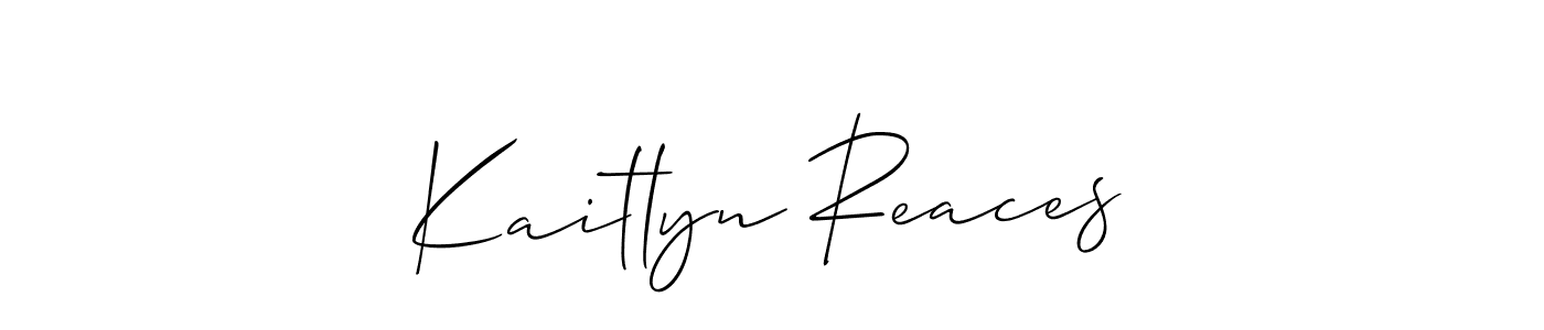 Allison_Script is a professional signature style that is perfect for those who want to add a touch of class to their signature. It is also a great choice for those who want to make their signature more unique. Get Kaitlyn Reaces name to fancy signature for free. Kaitlyn Reaces signature style 2 images and pictures png