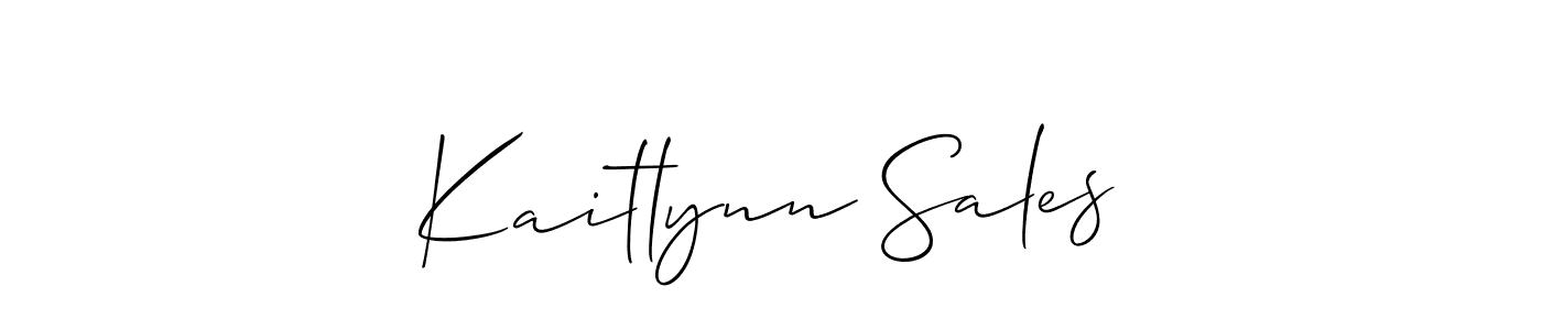 Allison_Script is a professional signature style that is perfect for those who want to add a touch of class to their signature. It is also a great choice for those who want to make their signature more unique. Get Kaitlynn Sales name to fancy signature for free. Kaitlynn Sales signature style 2 images and pictures png