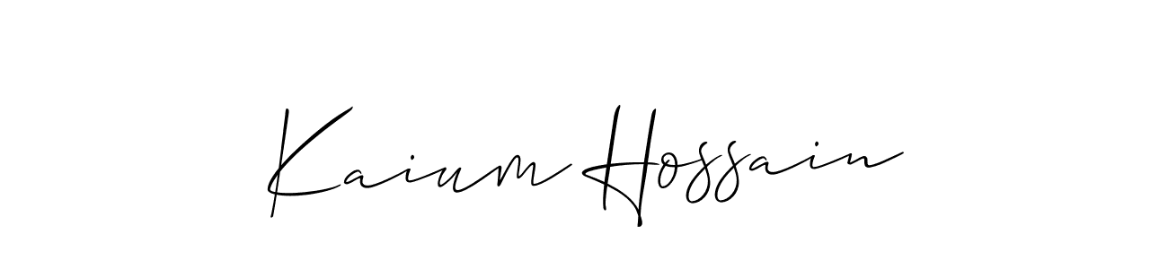 Design your own signature with our free online signature maker. With this signature software, you can create a handwritten (Allison_Script) signature for name Kaium Hossain. Kaium Hossain signature style 2 images and pictures png