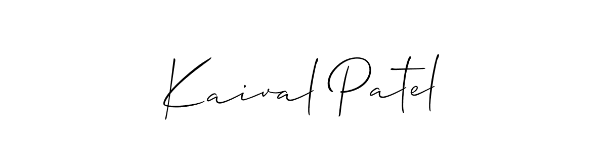 Also we have Kaival Patel name is the best signature style. Create professional handwritten signature collection using Allison_Script autograph style. Kaival Patel signature style 2 images and pictures png