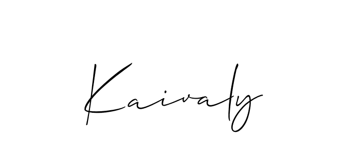 Design your own signature with our free online signature maker. With this signature software, you can create a handwritten (Allison_Script) signature for name Kaivaly. Kaivaly signature style 2 images and pictures png