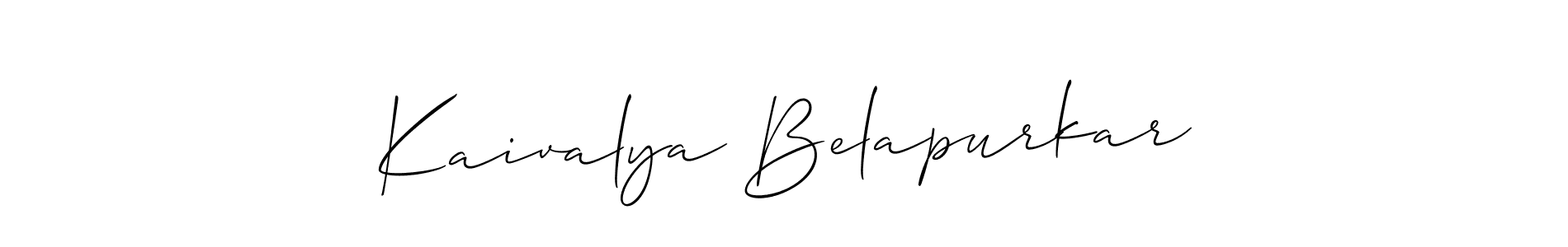 Use a signature maker to create a handwritten signature online. With this signature software, you can design (Allison_Script) your own signature for name Kaivalya Belapurkar. Kaivalya Belapurkar signature style 2 images and pictures png