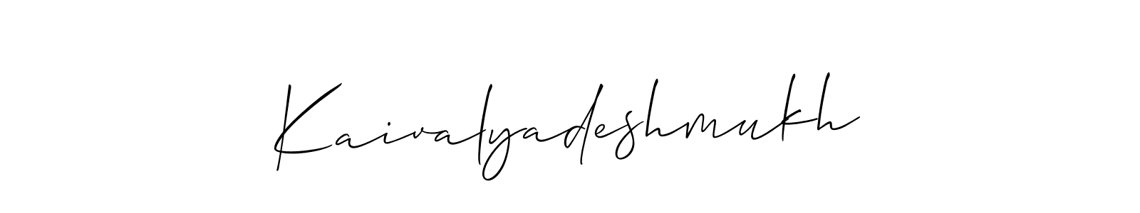 Kaivalyadeshmukh stylish signature style. Best Handwritten Sign (Allison_Script) for my name. Handwritten Signature Collection Ideas for my name Kaivalyadeshmukh. Kaivalyadeshmukh signature style 2 images and pictures png