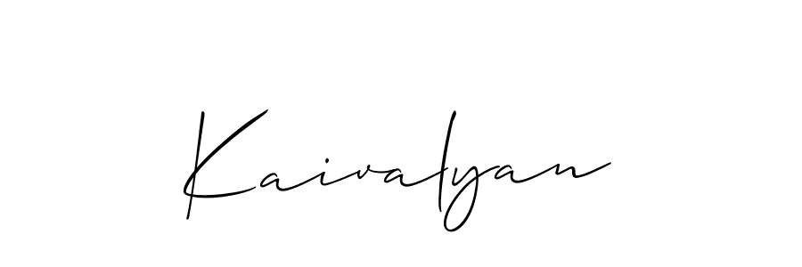 Use a signature maker to create a handwritten signature online. With this signature software, you can design (Allison_Script) your own signature for name Kaivalyan. Kaivalyan signature style 2 images and pictures png