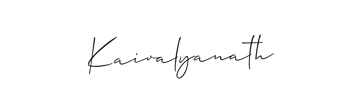 Make a beautiful signature design for name Kaivalyanath. With this signature (Allison_Script) style, you can create a handwritten signature for free. Kaivalyanath signature style 2 images and pictures png