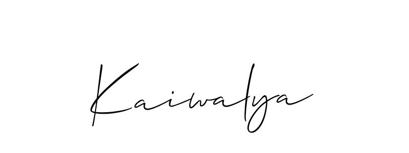 You should practise on your own different ways (Allison_Script) to write your name (Kaiwalya) in signature. don't let someone else do it for you. Kaiwalya signature style 2 images and pictures png