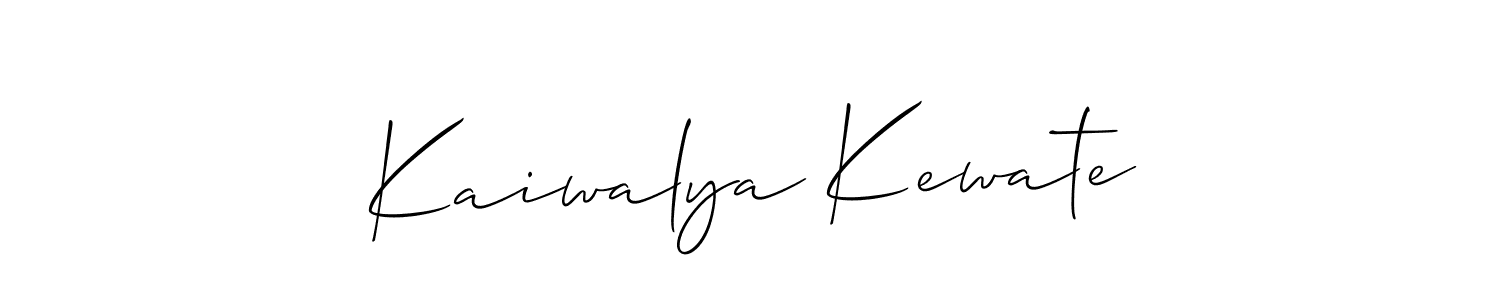 Make a beautiful signature design for name Kaiwalya Kewate. With this signature (Allison_Script) style, you can create a handwritten signature for free. Kaiwalya Kewate signature style 2 images and pictures png