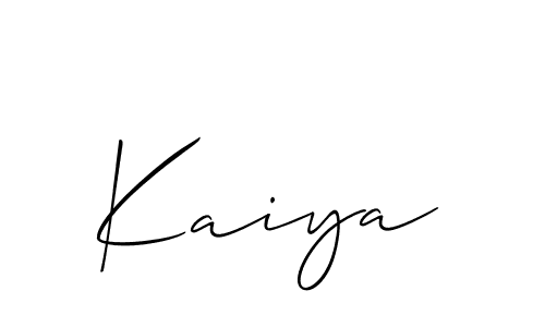 Use a signature maker to create a handwritten signature online. With this signature software, you can design (Allison_Script) your own signature for name Kaiya. Kaiya signature style 2 images and pictures png