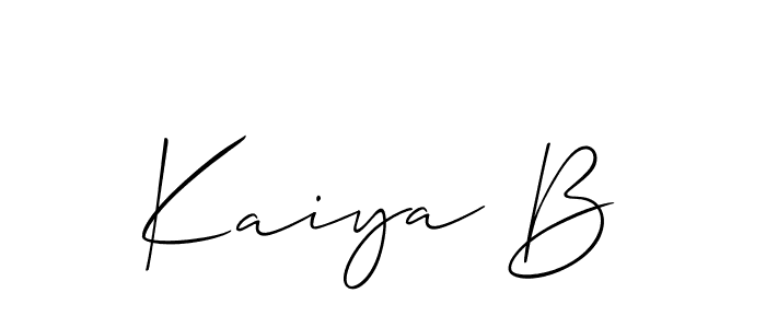 How to make Kaiya B name signature. Use Allison_Script style for creating short signs online. This is the latest handwritten sign. Kaiya B signature style 2 images and pictures png