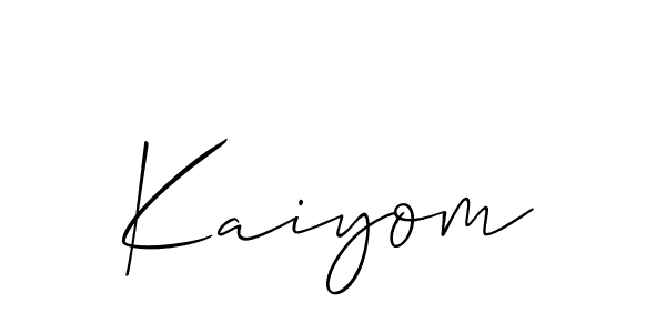 Design your own signature with our free online signature maker. With this signature software, you can create a handwritten (Allison_Script) signature for name Kaiyom. Kaiyom signature style 2 images and pictures png