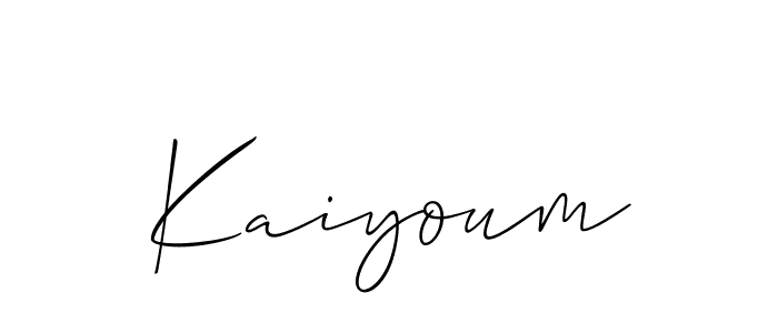 Make a beautiful signature design for name Kaiyoum. With this signature (Allison_Script) style, you can create a handwritten signature for free. Kaiyoum signature style 2 images and pictures png