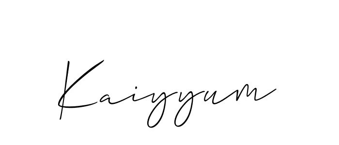 if you are searching for the best signature style for your name Kaiyyum. so please give up your signature search. here we have designed multiple signature styles  using Allison_Script. Kaiyyum signature style 2 images and pictures png