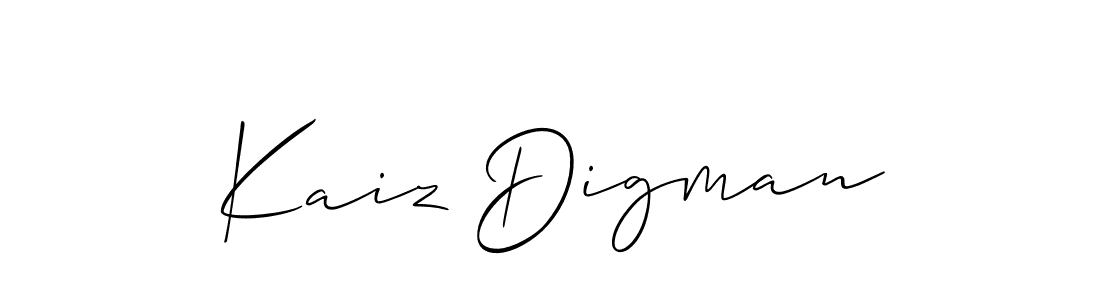 Kaiz Digman stylish signature style. Best Handwritten Sign (Allison_Script) for my name. Handwritten Signature Collection Ideas for my name Kaiz Digman. Kaiz Digman signature style 2 images and pictures png