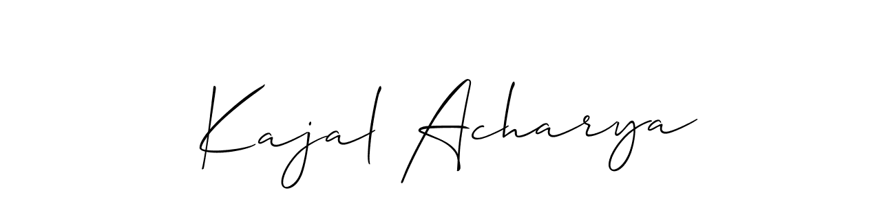 Allison_Script is a professional signature style that is perfect for those who want to add a touch of class to their signature. It is also a great choice for those who want to make their signature more unique. Get Kajal Acharya name to fancy signature for free. Kajal Acharya signature style 2 images and pictures png