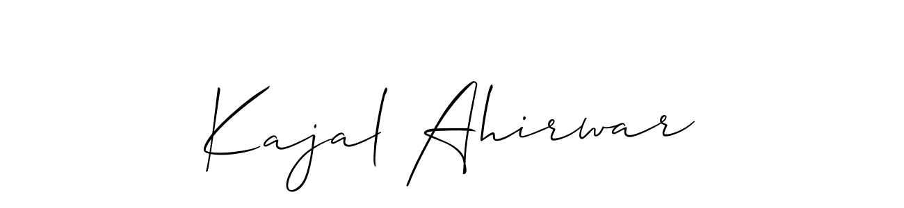 How to make Kajal Ahirwar name signature. Use Allison_Script style for creating short signs online. This is the latest handwritten sign. Kajal Ahirwar signature style 2 images and pictures png