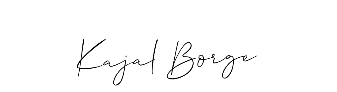 How to make Kajal Borge name signature. Use Allison_Script style for creating short signs online. This is the latest handwritten sign. Kajal Borge signature style 2 images and pictures png