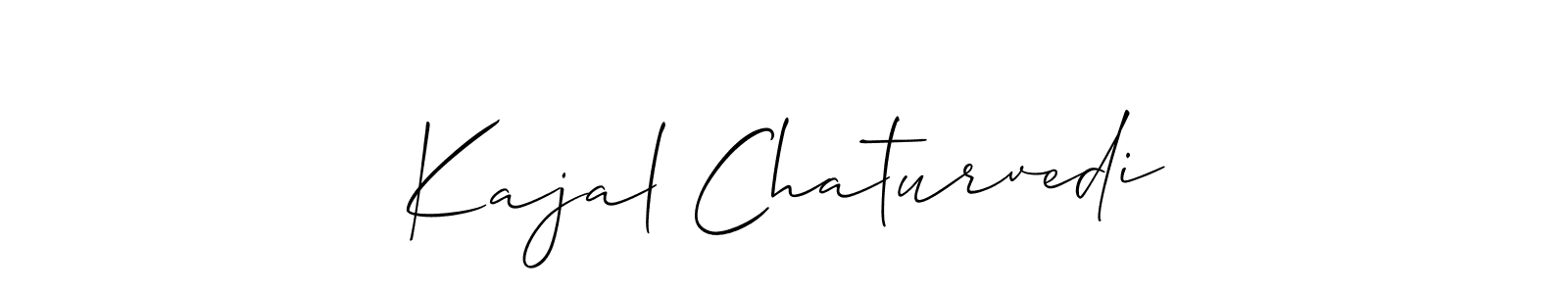 The best way (Allison_Script) to make a short signature is to pick only two or three words in your name. The name Kajal Chaturvedi include a total of six letters. For converting this name. Kajal Chaturvedi signature style 2 images and pictures png