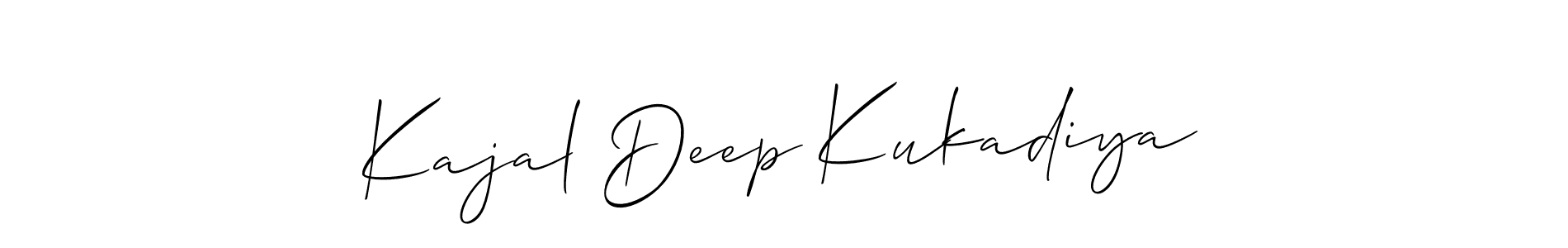 if you are searching for the best signature style for your name Kajal Deep Kukadiya. so please give up your signature search. here we have designed multiple signature styles  using Allison_Script. Kajal Deep Kukadiya signature style 2 images and pictures png