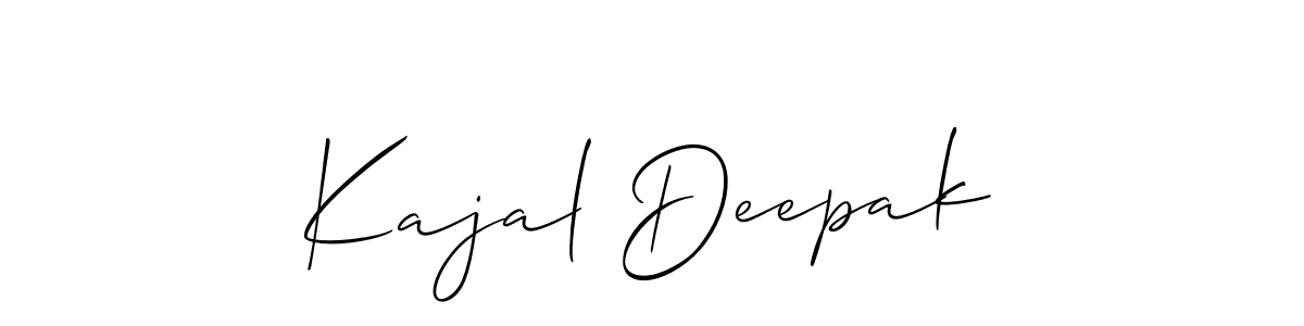 Also we have Kajal Deepak name is the best signature style. Create professional handwritten signature collection using Allison_Script autograph style. Kajal Deepak signature style 2 images and pictures png